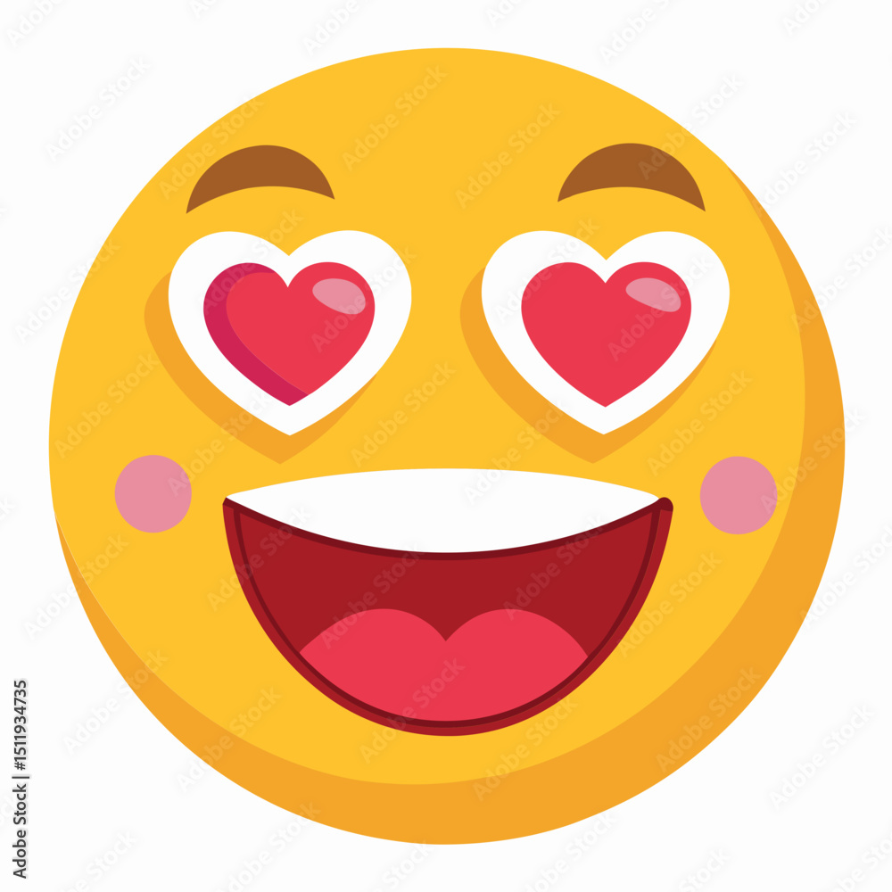 Fototapeta premium A emoji blowing heart shaped eyes 