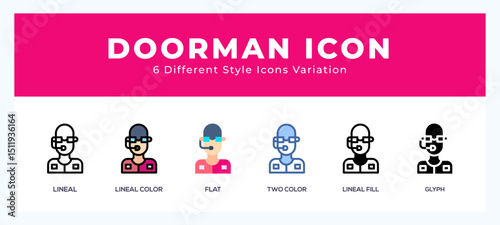 Doorman icon for web. mobile apps and ui.