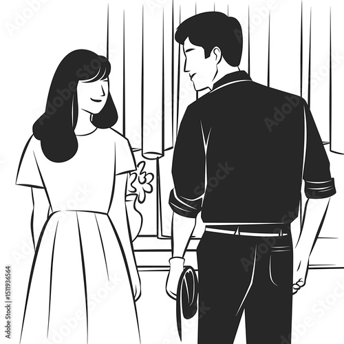 Casual Encounter Between Man and Woman in Room