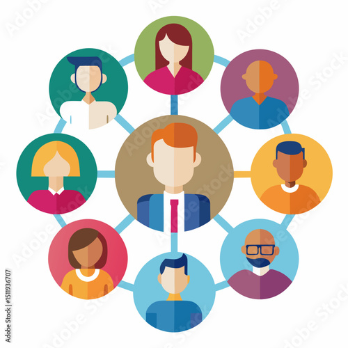 Diversity in workplace icon on white background