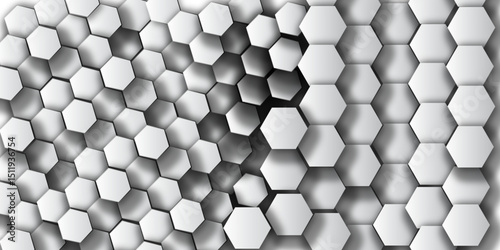 A dynamic abstract background composed of a textured 3D hexagonal pattern, shifting from dark gray to light gray and white, creating an undulating surface with areas that appear to recede and protrude