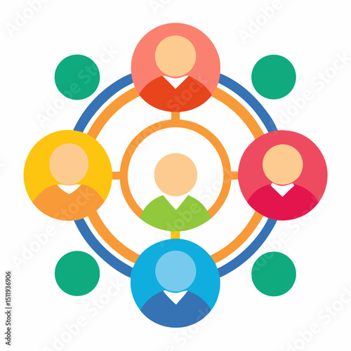 Teamwork collaboration icon on white background