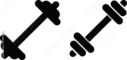 dumbbell icon set. weight training symbol. workout and exercise
