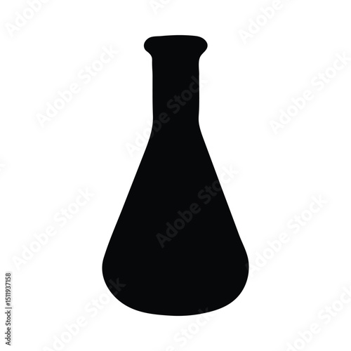 Erlenmeyer flask silhouette vector graphic