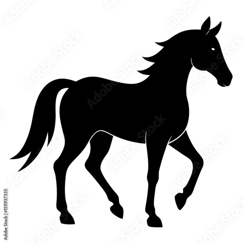 Minimalist Black Horse Vector