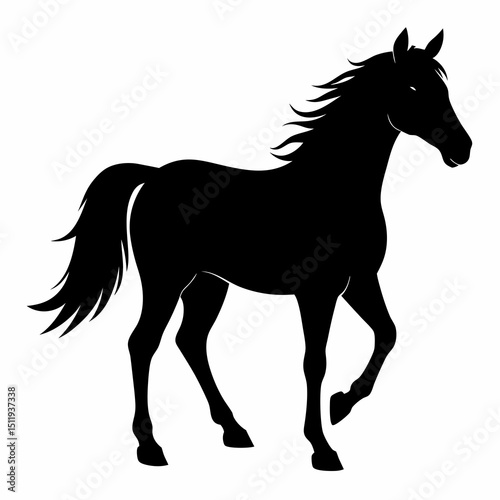 Minimalist Black Horse Vector