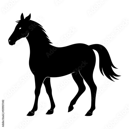 Minimalist Black Horse Vector