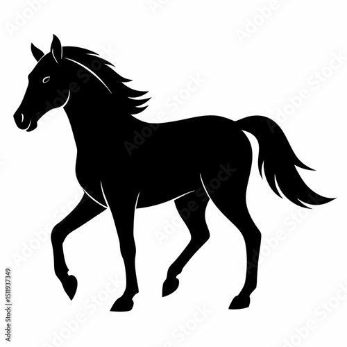 Minimalist Black Horse Vector