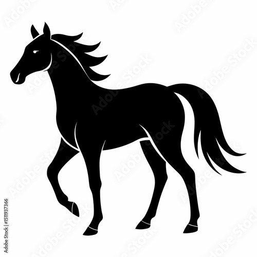 Minimalist Black Horse Vector