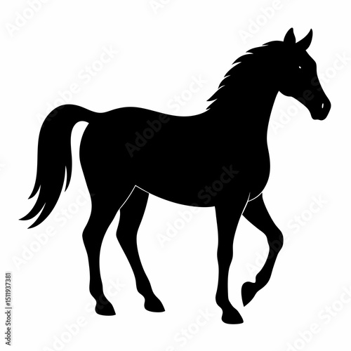 Minimalist Black Horse Vector