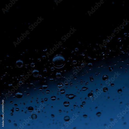 Black Glass Surface with Water Droplets – Reflective Macro Texture in Moody Lighting