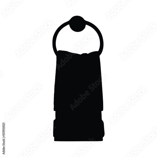 Wall mounted towel ring silhouette