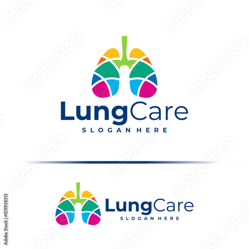 Colorful Lung logo design concept vector. Lung Care Logo Design Template. Creative Symbol. Icon