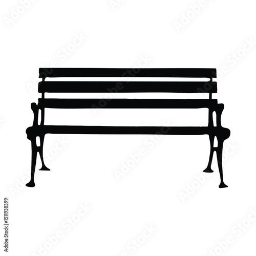Simple park bench silhouette illustration