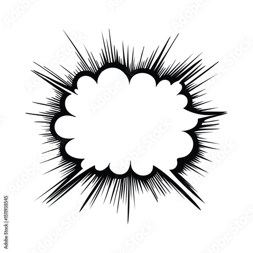 Comic book style explosion silhouette