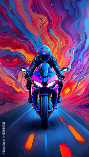 Vibrant Blue Motorcycle with Abstract Background Phone Case Cover