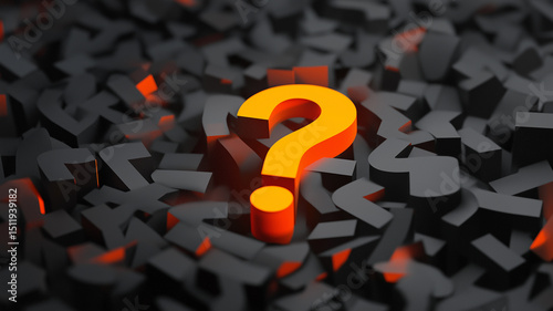 3D Cartoon Question Mark Icon – FAQ Help and Problem Solving Symbol