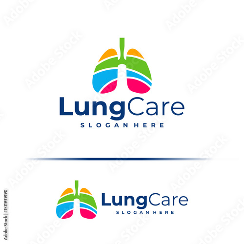 Colorful Lung logo design concept vector. Lung Care Logo Design Template. Creative Symbol. Icon