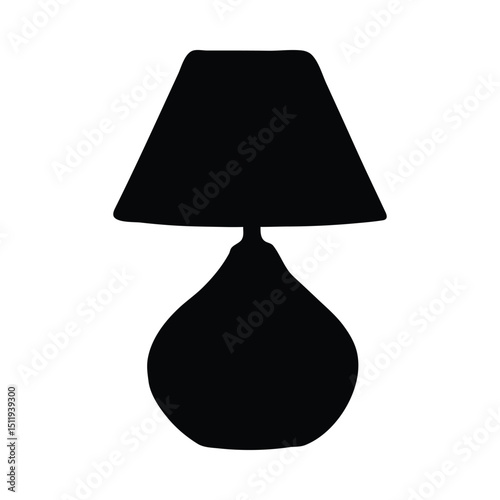 Simple table lamp silhouette design