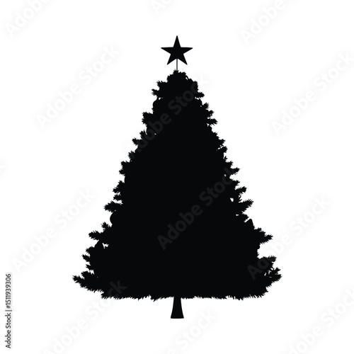 Classic christmas tree silhouette design
