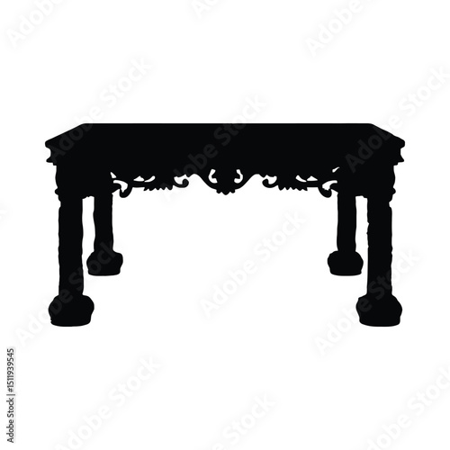 Antique ornate table silhouette