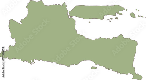 East Java Province Indonesia Map Icon