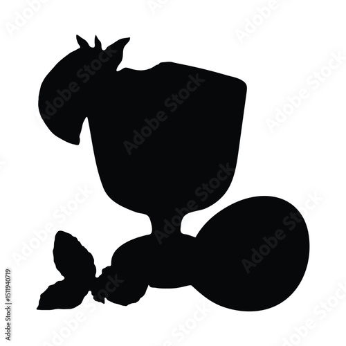 Refreshing cocktail silhouette graphic design