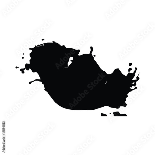 Abstract ink splash silhouette design