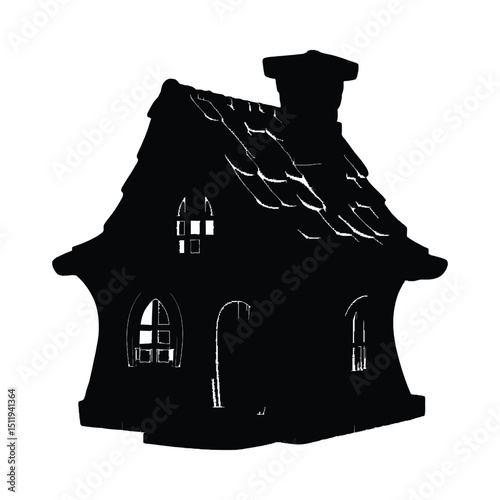 Charming cottage house silhouette