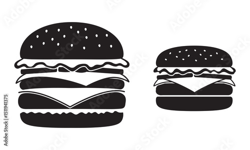 Burger icon set. cheese burger Symbol. hamburger sign. for mobile concept and web design. vector illustration on white background