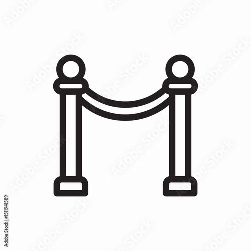barrier rope queue icon vector sign