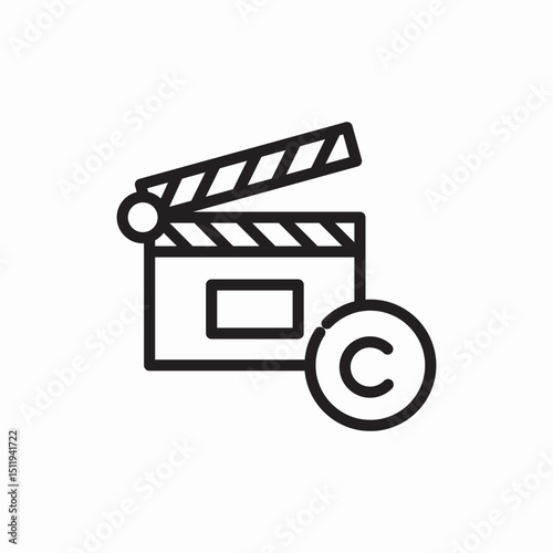 film copyright protection icon vector sign