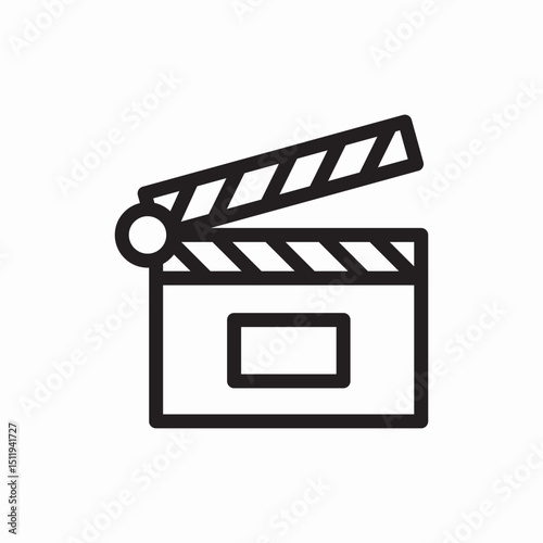 movie clapper board icon vector sign