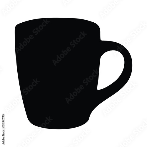 Simple coffee mug silhouette graphic