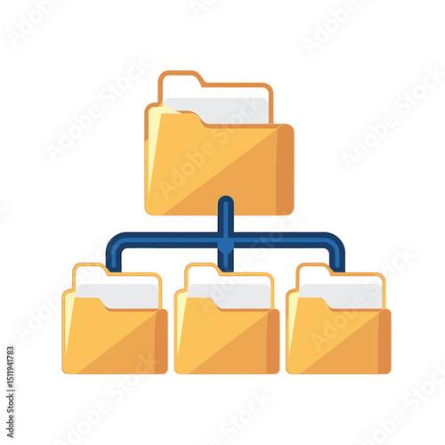 Hierarchical Folder Structure with Colorful Connections