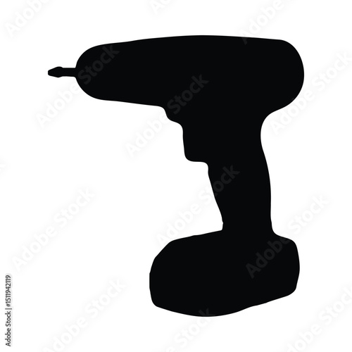 Cordless drill silhouette image