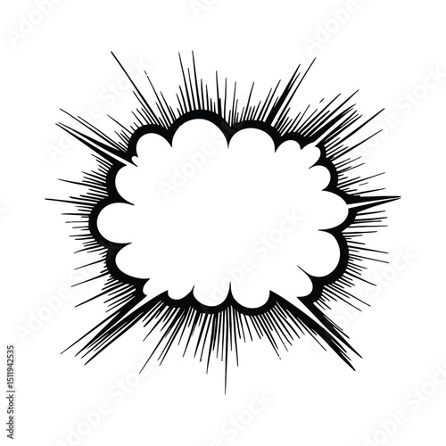 Comic book style explosion silhouette