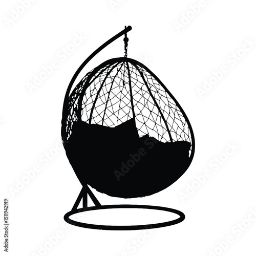 Hanging egg chair silhouette design