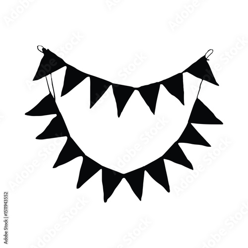 Party bunting silhouette decoration