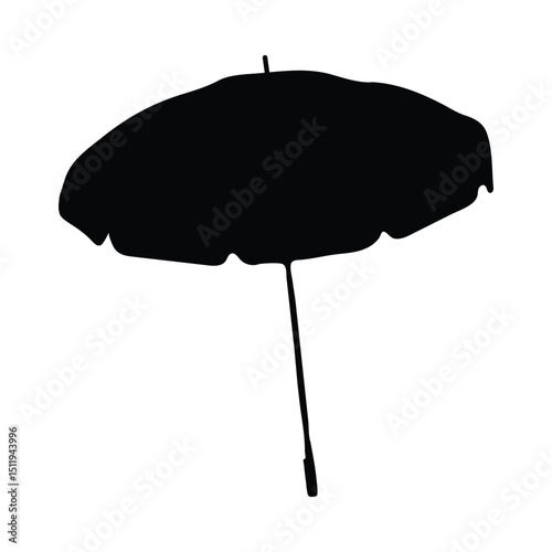 Beach umbrella silhouette graphic design