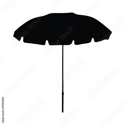 Beach umbrella silhouette illustration
