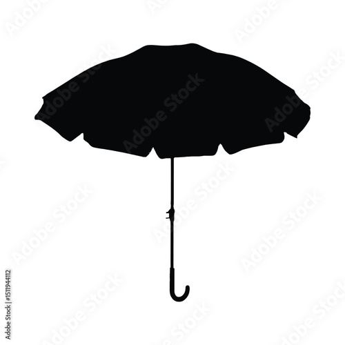 Simple closed umbrella silhouette