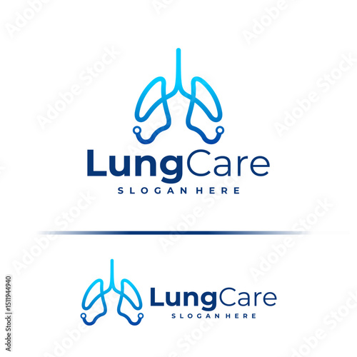 Tech Lung logo design concept vector. Lung Care Logo Design Template. Creative Symbol. Icon