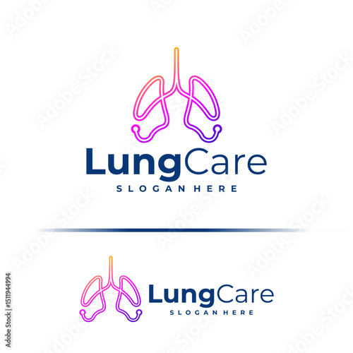 Tech Lung logo design concept vector. Lung Care Logo Design Template. Creative Symbol. Icon
