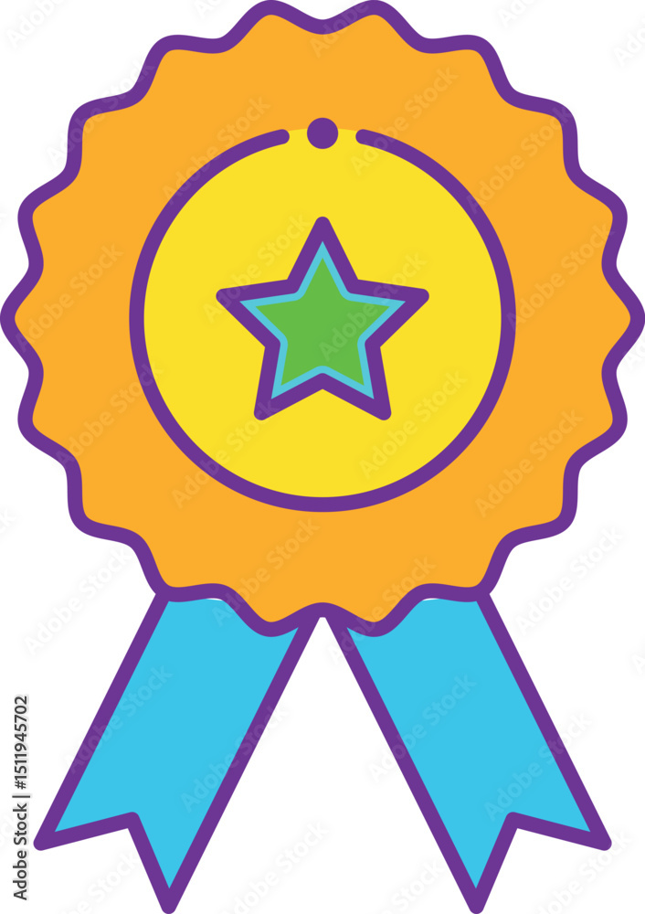 Badge star vector icon sign. Yellow, Orange, Green, Blue, Purple Color Badge symbol. Bright Star Award icon. Badge star vector icon sign. Yellow, Orange, Green, Blue, Purple Color Badge symbol. Bright Star Award icon.