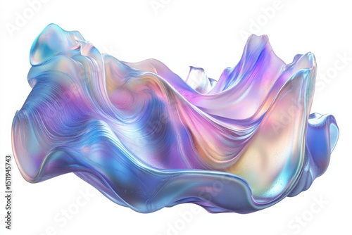 Abstract iridescent flowing fabric with pastel colors for backgrounds, wallpapers and design elements.