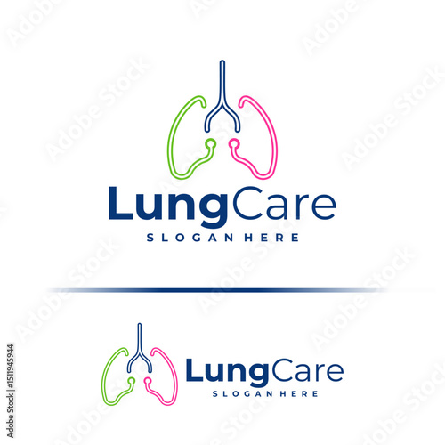 Tech Lung logo design concept vector. Lung Care Logo Design Template. Creative Symbol. Icon