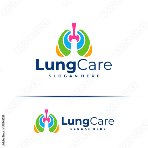 Colorful Lung logo design concept vector. Lung Care Logo Design Template. Creative Symbol. Icon