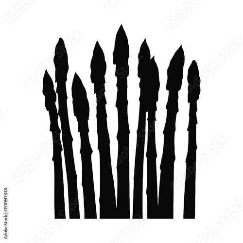 Asparagus stalks silhouette graphic
