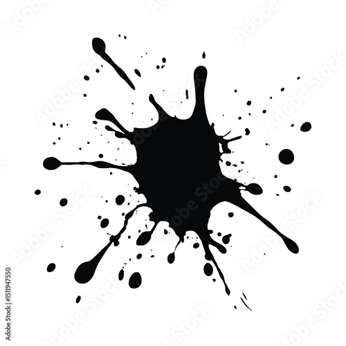 Abstract ink splatter silhouette design